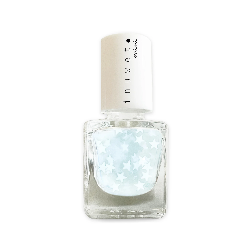 Waterbased Nail Polish Kids Green Topcoat Stars V07