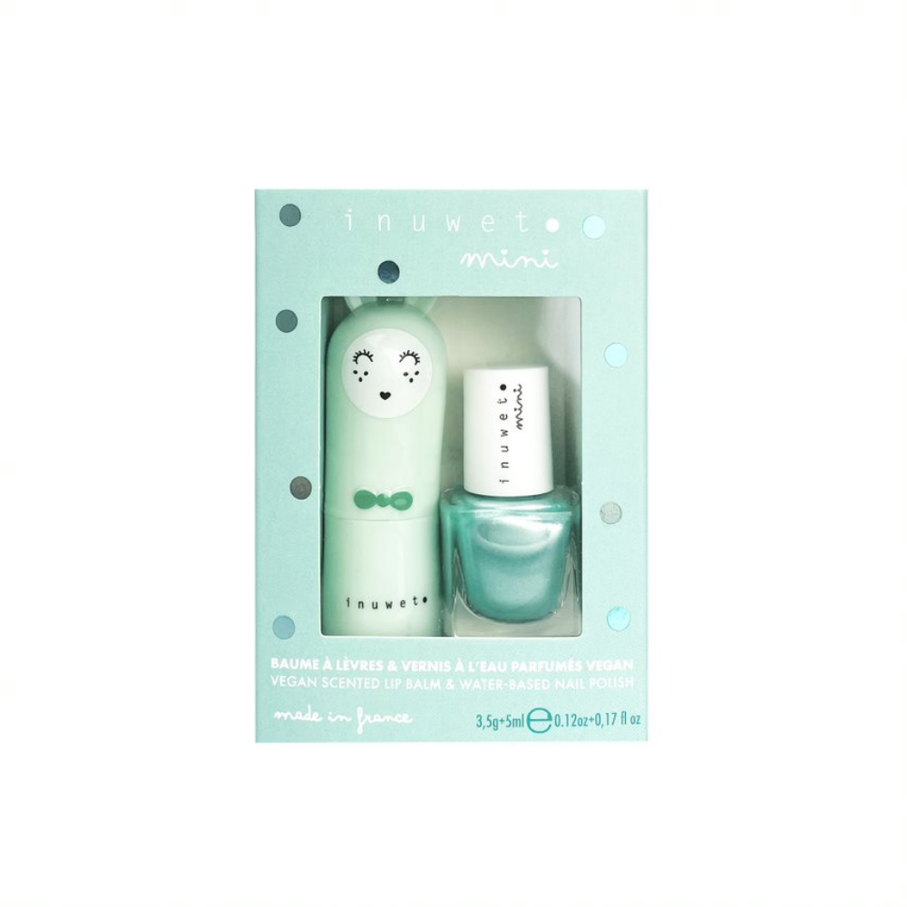 Duo Aqua : Lip Balm Apple + Nail Polishesturquoise (Apple)