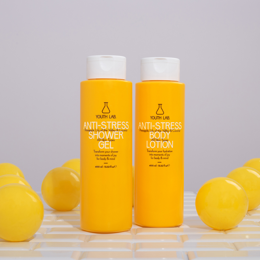 Anti-stress body lotion (yellow) pineapple, lilly of the valey & coconut 400 ml